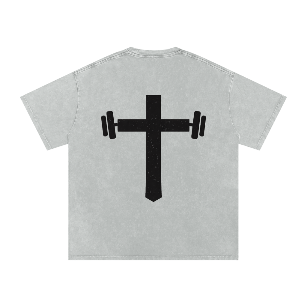 Snow Washed Oversized Cotton T-Shirt