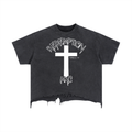 Vintage Wash Boxy Distressed Hem T-Shirt
