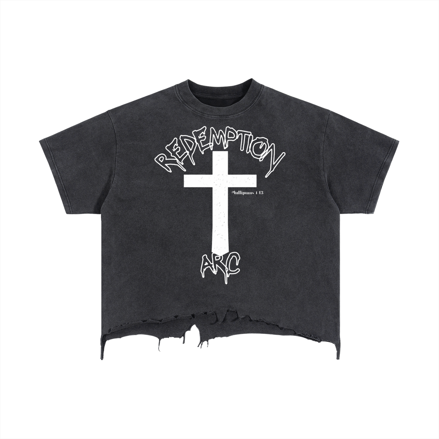 Vintage Wash Boxy Distressed Hem T-Shirt