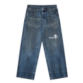 Vintage Wash Baggy Denim Jeans