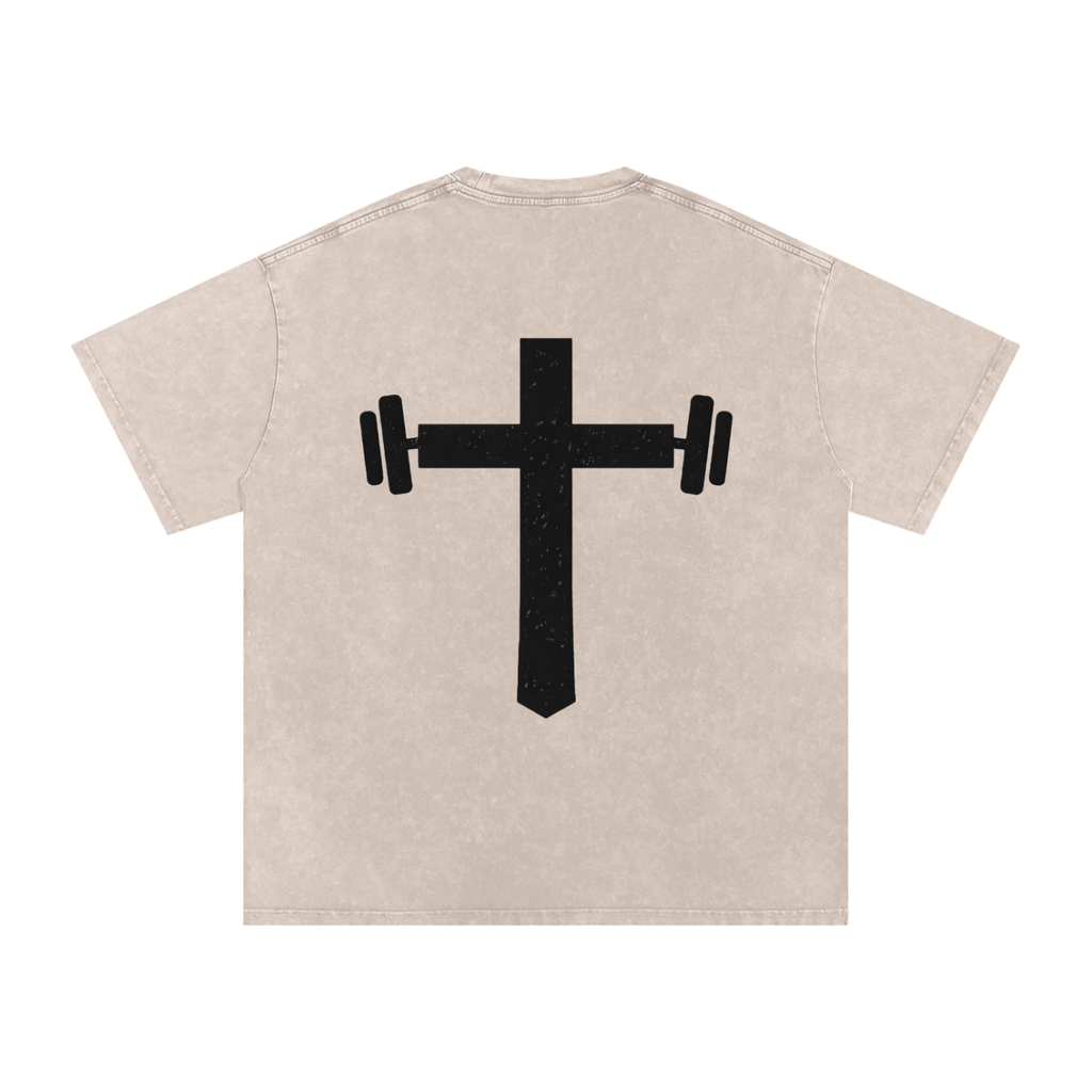 Snow Washed Oversized Cotton T-Shirt